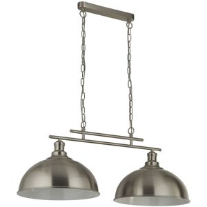 SEARCHLIGHT Fusion Barre Soffitto 2 Luci, Argento Satinato, Paralumi Ss - SEARCHLIGHT Fusion Barre Soffitto 2 Luci, Argento Satinato, Paralumi Ss -