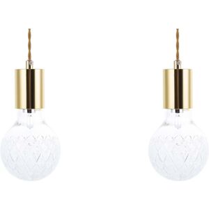 Set di 2 lampade a sospensione in vetro dorato ANZA - Lampade a sospensione Set di 2 lampade a sospensione in vetro dorato ANZA - Lampade a sospensione