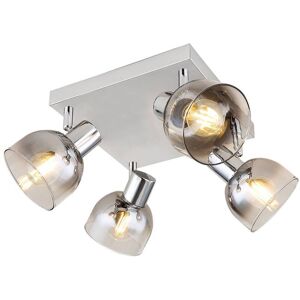 RABALUX Plafoniera Spot Tarien 4 Luci E14 Cromo Vetro Fumé RABALUX Plafoniera Spot Tarien 4 Luci E14 Cromo Vetro Fumé