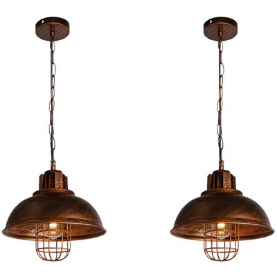 AXHUP 2x Lampada A Sospensione, Vintage Luce Da Soffitto Con Ø33cm Paralume In Ferro, Industriale Stile Illuminazione Supporto Edison E27 Per Corridoio Cucina Isaland Camera Da Letto Scala (rame) AXHUP 2x Lampada A Sospensione, Vintage Luce Da Soffitto Con Ø33cm Paralume In Ferro, Industriale Stile Illuminazione Supporto Edison E27 Per Corridoio Cucina Isaland Camera Da Letto Scala (rame)