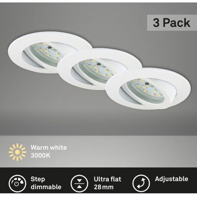 BRILONER Faretti LED incasso - 8,2cm, 6,5W, bianco - Illuminazione interna BRILONER Faretti LED incasso - 8,2cm, 6,5W, bianco - Illuminazione interna
