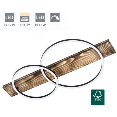EGLO Boyal Plafoniera Led 3000k 3400 Lm Legnofiammato Con Due Profili Rotondi Neri In Metallo EGLO Boyal Plafoniera Led 3000k 3400 Lm Legnofiammato Con Due Profili Rotondi Neri In Metallo