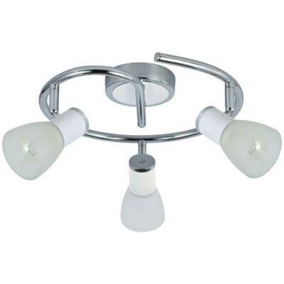 Fabrilamp Cholo Bianco/Cromato Lampada da Soffitto 3 Faretti - Lampada da Soffitto Fabrilamp Cholo Bianco/Cromato Lampada da Soffitto 3 Faretti - Lampada da Soffitto