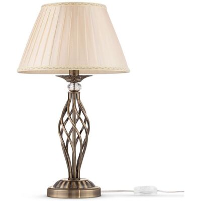 MAYTONI Lampada Da Tavolo Scrivania Stile Classico Paralume Tessuto Grace MAYTONI Lampada Da Tavolo Scrivania Stile Classico Paralume Tessuto Grace