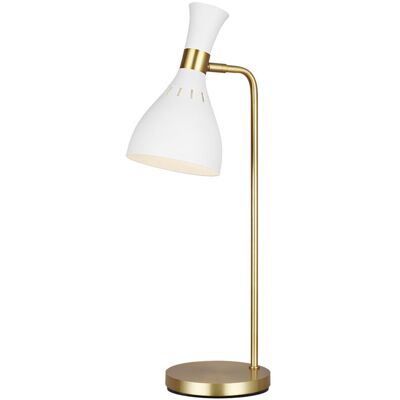Lampada da tavolo Elstead Lighting Joan 1 Luce - Bianco e Ottone - Lampada da tavolo Lampada da tavolo Elstead Lighting Joan 1 Luce - Bianco e Ottone - Lampada da tavolo