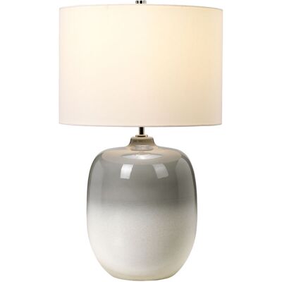 Lampada da Tavolo in Ceramica Chalk Farm di Elstead Lighting - Avorio, Grigio Chiaro, Nickel Lampada da Tavolo in Ceramica Chalk Farm di Elstead Lighting - Avorio, Grigio Chiaro, Nickel