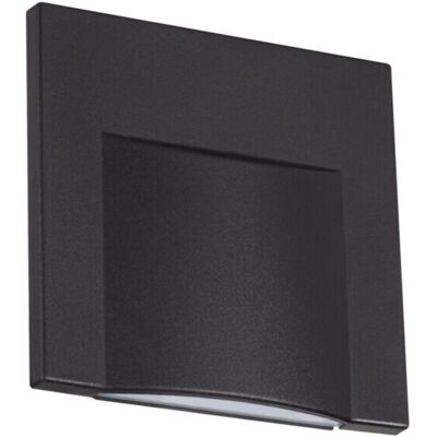 KANLUX Lampada Led Per Scalinata - Infisso Sul Muro - Quadrato Nero - 3000k - 0,8w KANLUX Lampada Led Per Scalinata - Infisso Sul Muro - Quadrato Nero - 3000k - 0,8w