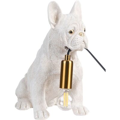 BELIANI Lampada Da Tavolo A Forma Di Cucciolo Di Bulldog Lampada Da Comodino Tema Animale Lampada Da Lettura Per Camera Da Letto Bianco Bruno BELIANI Lampada Da Tavolo A Forma Di Cucciolo Di Bulldog Lampada Da Comodino Tema Animale Lampada Da Lettura Per Camera Da Letto Bianco Bruno