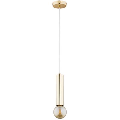 ALFA Jazz Industrial Modern Gold/brass Metal Tube Pendant Ceiling Lamp, 90cm Hanging Light For Kitchen Island Dining Table, 1xe27 Socket Max 15w, Dimmable Ready ALFA Jazz Industrial Modern Gold/brass Metal Tube Pendant Ceiling Lamp, 90cm Hanging Light For Kitchen Island Dining Table, 1xe27 Socket Max 15w, Dimmable Ready
