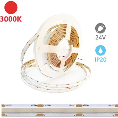 ALCAPOWER Striscia Led 5m 24v Serie Sob, 3000k, 15w/m, 2000lm/m, 528 Led/m, Cri90, Ip20, Tecnologia Ad Alta Efficienza Per Illuminazione Lineare ALCAPOWER Striscia Led 5m 24v Serie Sob, 3000k, 15w/m, 2000lm/m, 528 Led/m, Cri90, Ip20, Tecnologia Ad Alta Efficienza Per Illuminazione Lineare