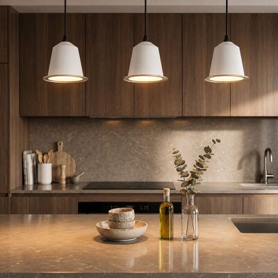 ETC-SHOP Lampada A Sospensione Lampada Da Tavolo Da Pranzo Bianca Lampada A Sospensione A Led Lampada Da Cucina, Acciaio Bianco, 5w 400lm Bianco Caldo, Pxh 17,5x110 Cm, Set Di 3 ETC-SHOP Lampada A Sospensione Lampada Da Tavolo Da Pranzo Bianca Lampada A Sospensione A Led Lampada Da Cucina, Acciaio Bianco, 5w 400lm Bianco Caldo, Pxh 17,5x110 Cm, Set Di 3