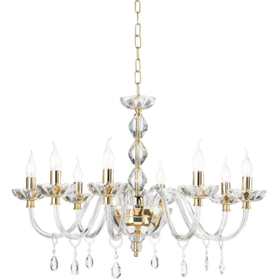 ONDALUCE Lampada A Sospensione 8 Luci - Cristallo E Vetro D85 Cm Brigida ONDALUCE Lampada A Sospensione 8 Luci - Cristallo E Vetro D85 Cm Brigida