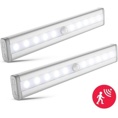 OEM Set Di 2 Luci Notturne A Led Con Sensore Di Movimento, Ideali Per Illuminare Armadi, Credenze E Vetrine Striscia Led Autoadesiva, Alimentata A Batterie Aaa (batterie Non Incluse), Finitura In Allumini OEM Set Di 2 Luci Notturne A Led Con Sensore Di Movimento, Ideali Per Illuminare Armadi, Credenze E Vetrine Striscia Led Autoadesiva, Alimentata A Batterie Aaa (batterie Non Incluse), Finitura In Allumini
