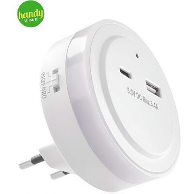 Emos Luce Notturna P3323 - Lampada con Sensore e USB Emos Luce Notturna P3323 - Lampada con Sensore e USB