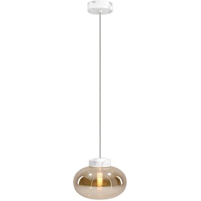 MAXLIGHT Lampada Sospensione Sfera Vetro Ambra Bianca Moonstone MAXLIGHT Lampada Sospensione Sfera Vetro Ambra Bianca Moonstone