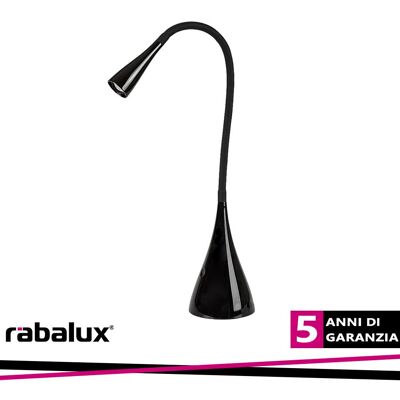 RABALUX Lampada Da Scrivania Led Touch Dimmerabile Nera 4w RABALUX Lampada Da Scrivania Led Touch Dimmerabile Nera 4w