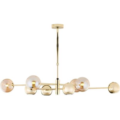 Jupiter Lampadario Moderno Moka Oro/ambra 8 Luci G9/gu10 Jupiter Lampadario Moderno Moka Oro/ambra 8 Luci G9/gu10