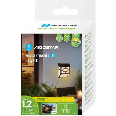 AIGOSTAR Lampada Solare Da Parete 1.2lm 2700k Nera AIGOSTAR Lampada Solare Da Parete 1.2lm 2700k Nera