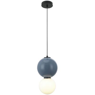 ITALUX Lampada Sospensione Moderna Blu/bianca 2 Sfere Ø18 Led 6w ITALUX Lampada Sospensione Moderna Blu/bianca 2 Sfere Ø18 Led 6w