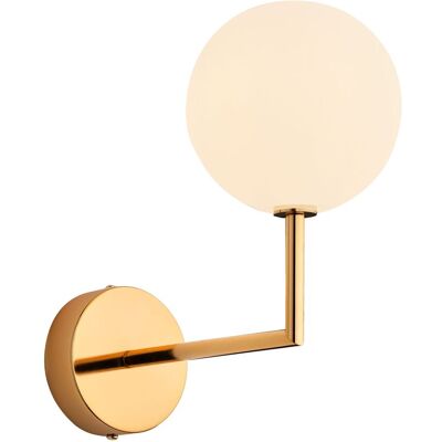 Jupiter Applique Moderna Oro Sfera Vetro Bianco G9 Feme Jupiter Applique Moderna Oro Sfera Vetro Bianco G9 Feme