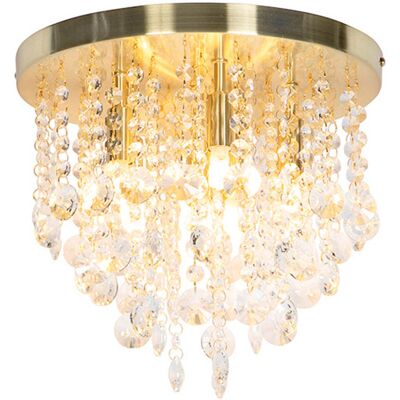 QAZQA Lampada Da Soffitto Medusa - Art Déco - Vetro,acciaio - Trasparente/oro/ottone - Tondo Max. 6 X Watt - QAZQA Lampada Da Soffitto Medusa - Art Déco - Vetro,acciaio - Trasparente/oro/ottone - Tondo Max. 6 X Watt -