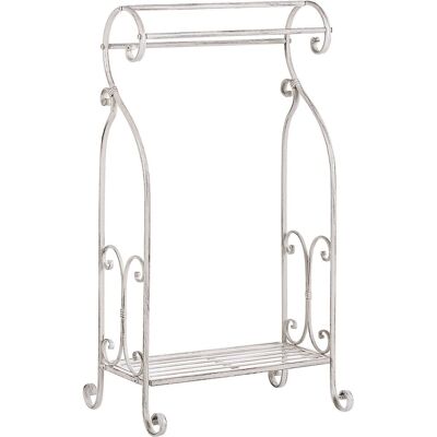 BELIANI Porta Asciugamani Da Bagno A 3 Binari Stile Vintage Bianco Linares BELIANI Porta Asciugamani Da Bagno A 3 Binari Stile Vintage Bianco Linares