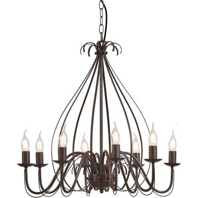 QAZQA Lampadario Stile Italiano Giuseppe - Rustico - Acciaio - Ruggine - Tondo Max. 8 X Watt - QAZQA Lampadario Stile Italiano Giuseppe - Rustico - Acciaio - Ruggine - Tondo Max. 8 X Watt -