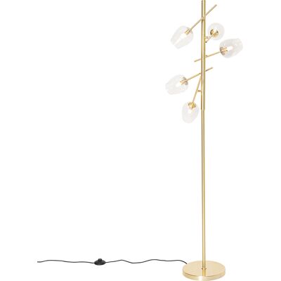 QAZQA Lampada Da Terra Elien - Classico - Acciaio,vetro - Oro/ottone/trasparente - Oblungo Max. 5 X Watt - QAZQA Lampada Da Terra Elien - Classico - Acciaio,vetro - Oro/ottone/trasparente - Oblungo Max. 5 X Watt -