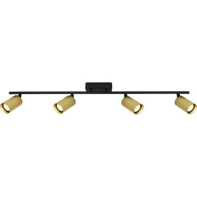 ITALUX Plafoniera Tris Su Barra Ottone/nero 4 Spot Gu10 ITALUX Plafoniera Tris Su Barra Ottone/nero 4 Spot Gu10