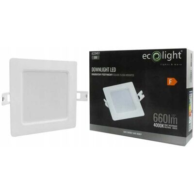 ECOLIGHT Faretto Led Da Incasso P/t Quadrato 6w 4000k Bianco Dl-1 ECOLIGHT Faretto Led Da Incasso P/t Quadrato 6w 4000k Bianco Dl-1