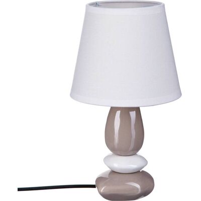 Lampada in ciottoli di ceramica beige - 16,5x30cm - Feng Shui Lampada in ciottoli di ceramica beige - 16,5x30cm - Feng Shui