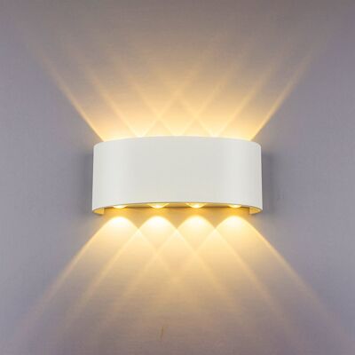 STOEX Applique Da Parete 8w Led Moderna Alluminio, Bianca Lampada Da Parete Per Camera Da Letto, Salotto, Corridoio, Scala (luce Calda) STOEX Applique Da Parete 8w Led Moderna Alluminio, Bianca Lampada Da Parete Per Camera Da Letto, Salotto, Corridoio, Scala (luce Calda)