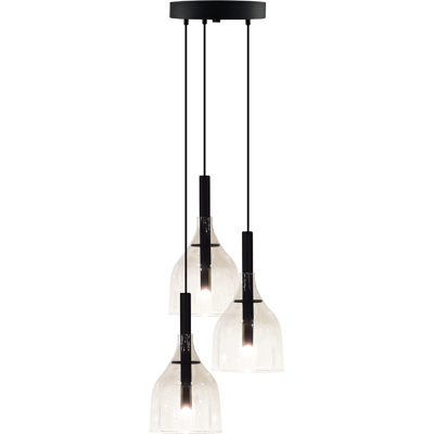 SHILO Lampada Sospensione Botor Nera 3 Luci G9 Ø20 SHILO Lampada Sospensione Botor Nera 3 Luci G9 Ø20