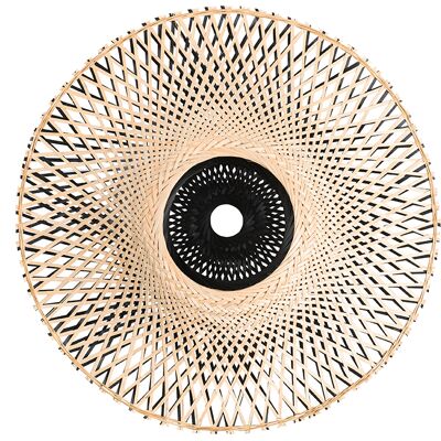 Qazqa Lampada a Sospensione in Rattan - 50cm - Naturale - Interni Qazqa Lampada a Sospensione in Rattan - 50cm - Naturale - Interni