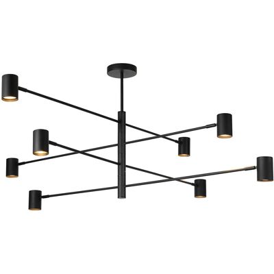 LIGHT PRESTIGE Lampada Sospensione Loft Nera Snow 8xgu10 LIGHT PRESTIGE Lampada Sospensione Loft Nera Snow 8xgu10