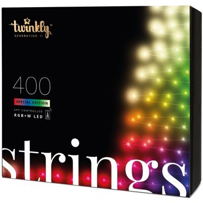 TWINKLY Strings - Stringa Luminosa A Led Controllata Dall'applicazione Con 400 Led Rgb + W - 32 Metri. Filo Nero. Per Interni Ed Esterni - TWINKLY Strings - Stringa Luminosa A Led Controllata Dall'applicazione Con 400 Led Rgb + W - 32 Metri. Filo Nero. Per Interni Ed Esterni -