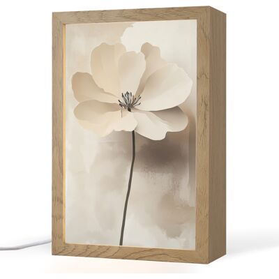 ONLYWOW Lampada Da Tavolo Fiore - Beige - Vernice - Ombra 20x30 Cm ONLYWOW Lampada Da Tavolo Fiore - Beige - Vernice - Ombra 20x30 Cm