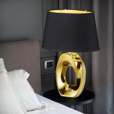 ETC-SHOP Lampada Da Tavolo Di Design Per Scrivere Da Notte Lampada Da Lettura Per Camera Da Letto In Oro Nero In Un Set Che Include Lampadine A Led ETC-SHOP Lampada Da Tavolo Di Design Per Scrivere Da Notte Lampada Da Lettura Per Camera Da Letto In Oro Nero In Un Set Che Include Lampadine A Led