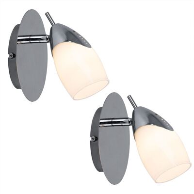 ETC-SHOP - LED wall light set - argento - vetro satinato - Lampada da parete ETC-SHOP - LED wall light set - argento - vetro satinato - Lampada da parete