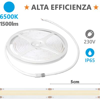 ALCAPOWER Striscia Led Professionale Hem Ip65 5 Metri 15w/m 1500lm/m 6500k Luce Fredda 230v Classe Energetica F Illuminazione Interni Ed Esterni ALCAPOWER Striscia Led Professionale Hem Ip65 5 Metri 15w/m 1500lm/m 6500k Luce Fredda 230v Classe Energetica F Illuminazione Interni Ed Esterni