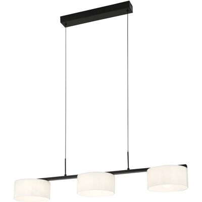 ITALUX Lampada A Sospensione Moderna Nera 3 Vetri Led 24w ITALUX Lampada A Sospensione Moderna Nera 3 Vetri Led 24w