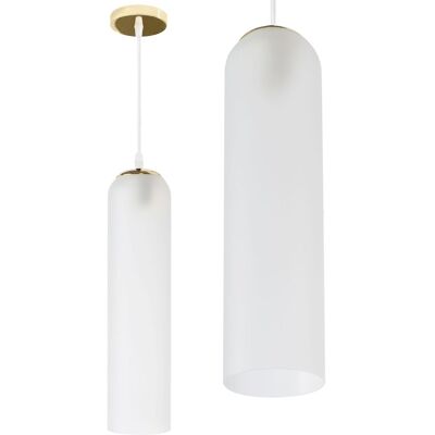 Lampada a sospensione Toolight Bianco/Oro - Luce E27 Regolabile - Design Moderno Lampada a sospensione Toolight Bianco/Oro - Luce E27 Regolabile - Design Moderno