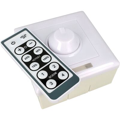 LEDLUX Led Dimmer 0-10v 220v Con Rotella E Telecomando Infrarossi Scatola 86x86 Inclusa LEDLUX Led Dimmer 0-10v 220v Con Rotella E Telecomando Infrarossi Scatola 86x86 Inclusa