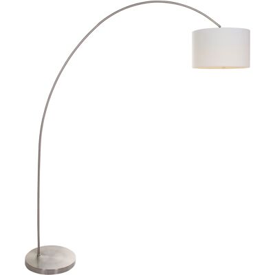 Lampada da terra Arc Solvac di Sienna Lighting - Acciaio, Tessuto di lino Lampada da terra Arc Solvac di Sienna Lighting - Acciaio, Tessuto di lino