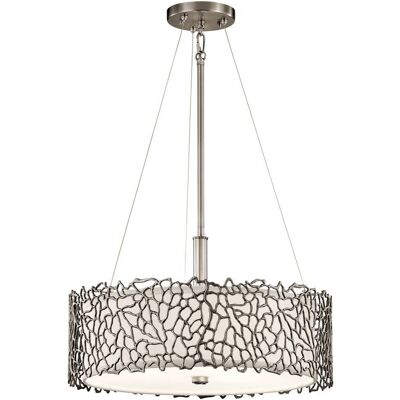 Kichler Coral Argento Luce a Soffitto a 3 Luci - Lampadario Kichler Coral Argento Luce a Soffitto a 3 Luci - Lampadario