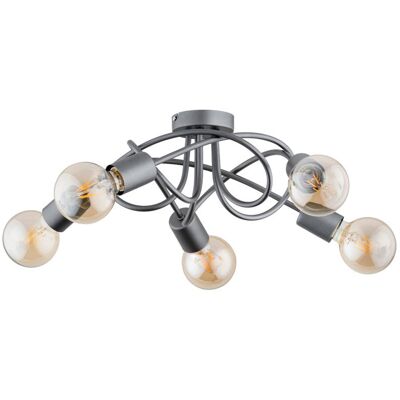 ALFA Boston Contemporary Chrome/silver 5-light Ceiling Lamp, Metal Flush Mount 52cm, 5xe27 Max 15w, Ip20 Indoor, 220–240v Modern Lighting For Living Room Bedroom Dining ALFA Boston Contemporary Chrome/silver 5-light Ceiling Lamp, Metal Flush Mount 52cm, 5xe27 Max 15w, Ip20 Indoor, 220–240v Modern Lighting For Living Room Bedroom Dining