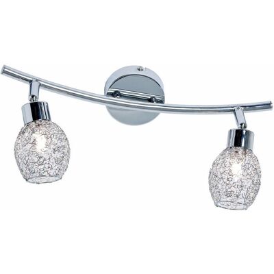 Reality Plafoniera Barra Mesh Cromata 2 Luci G9 33w Reality Plafoniera Barra Mesh Cromata 2 Luci G9 33w