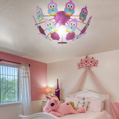 ETC-SHOP Lampada soffitto gufi rosa - Bambini, 10W LED ETC-SHOP Lampada soffitto gufi rosa - Bambini, 10W LED