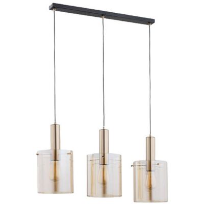 ALFA Celena Decorative Triple Pendant Light, 3-light Brass/gold & Black Metal Chandelier For Dining Table, 3xe27 Max 15w, Dimmable, 90cm Height Modern Ceiling Hanging Lamp For Living Room & Entryway ALFA Celena Decorative Triple Pendant Light, 3-light Brass/gold & Black Metal Chandelier For Dining Table, 3xe27 Max 15w, Dimmable, 90cm Height Modern Ceiling Hanging Lamp For Living Room & Entryway
