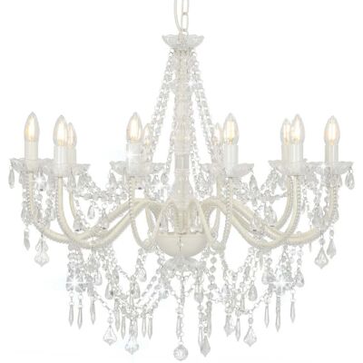 HELLOSHOP26 Elegante Lampadario Con Perline Dal Design Antico 80 X 75 Cm Atmosfera Accogliente Metallo Bianco 020046414 HELLOSHOP26 Elegante Lampadario Con Perline Dal Design Antico 80 X 75 Cm Atmosfera Accogliente Metallo Bianco 020046414